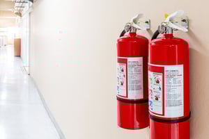 Stock image of fire extinguishers